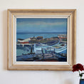 Load image into Gallery viewer, Mid Century Vintage Original Harbor Oil Painting from Sweden
