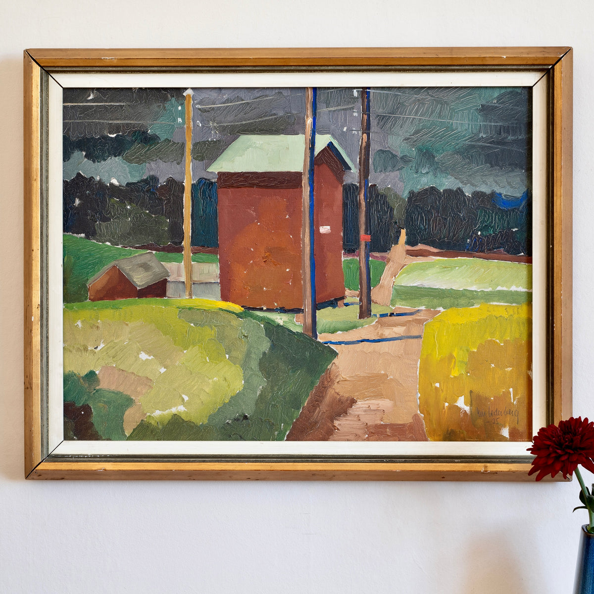Vintage Original Landscape Oil Painting From Sweden 1935