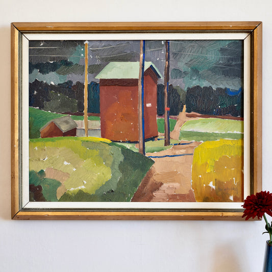 Vintage Original Landscape Oil Painting From Sweden 1935