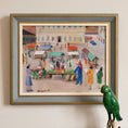 Load image into Gallery viewer, Vintage Framed Colorful Market Scene Oil Painting from Sweden

