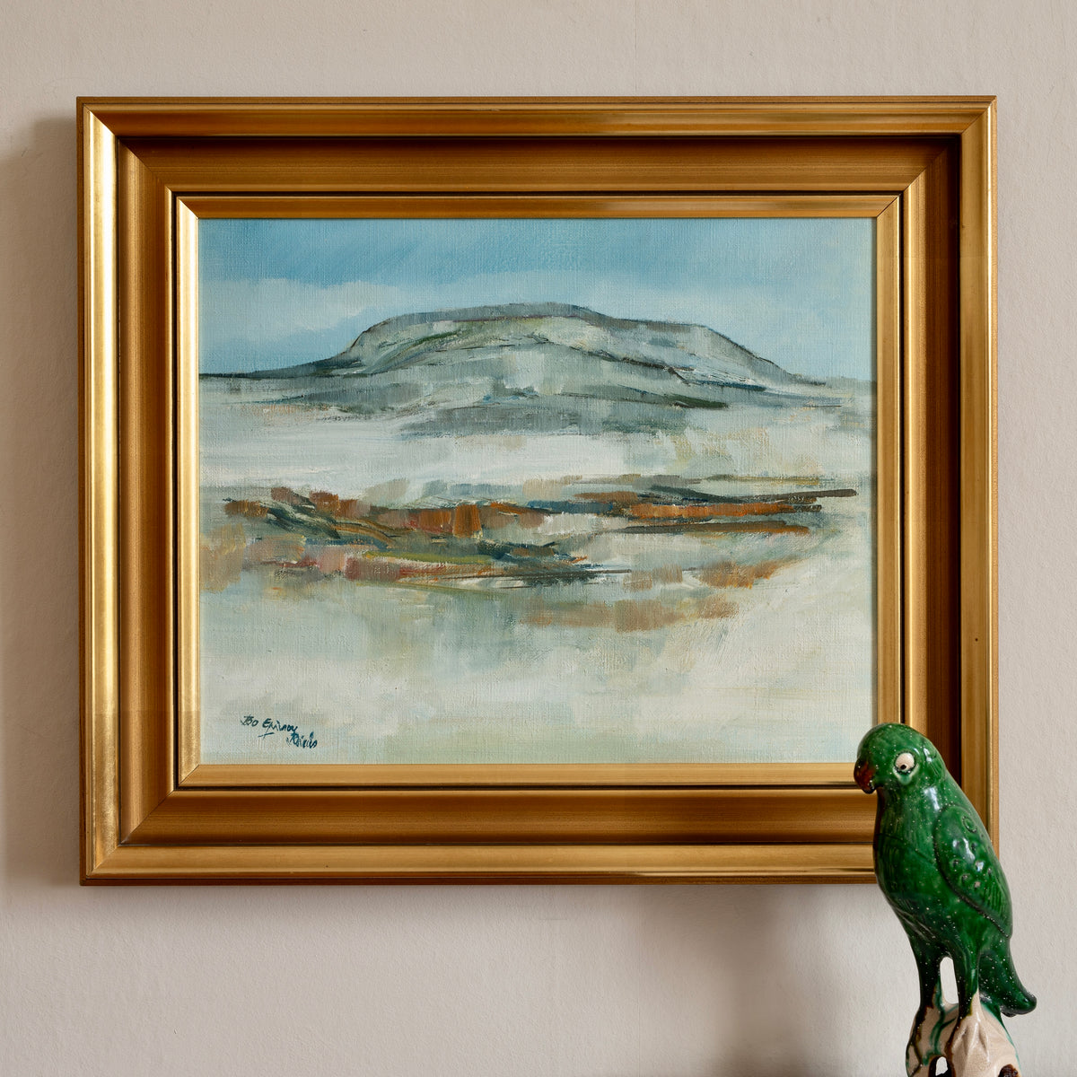 Mid Century Vintage Original Landscape Oil Painting from Sweden