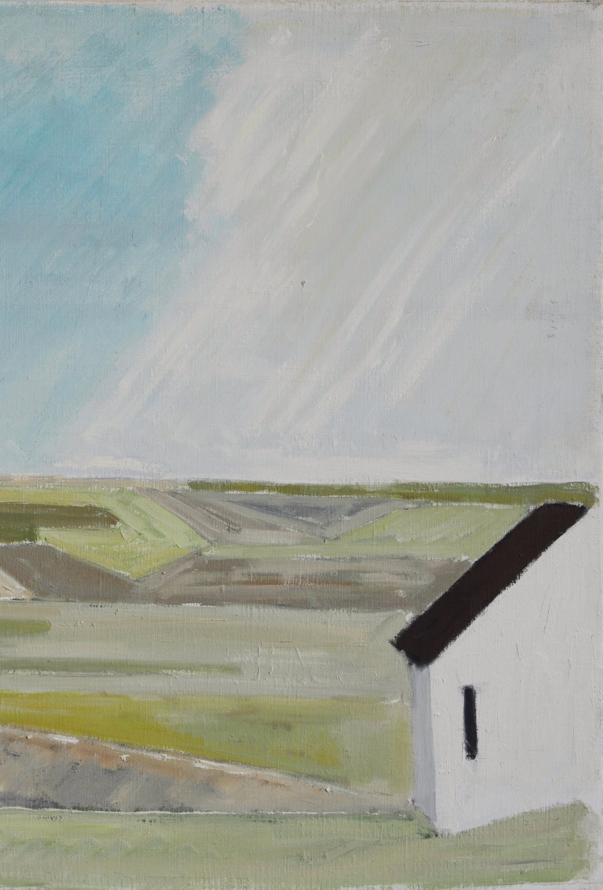 Mid Century Original Farmhouse Oil Painting from Sweden