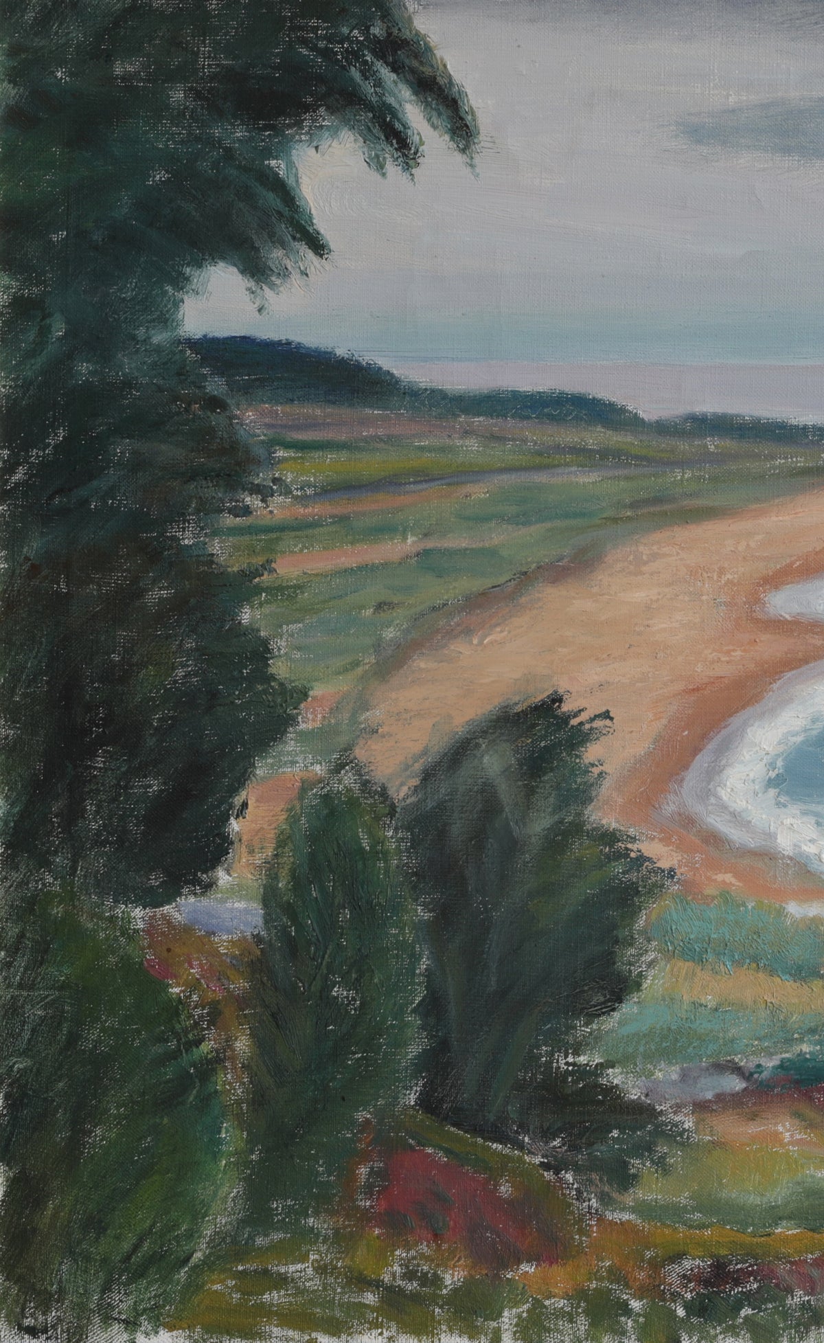 Vintage Original Coastal Oil Painting from Sweden
