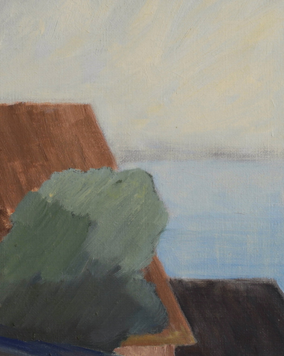 Vintage Original Coastal Oil Painting From Sweden