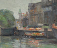 Load image into Gallery viewer, Vintage Mid Century European Cityscape Oil Painting From Sweden
