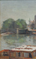 Load image into Gallery viewer, Vintage Mid Century European Cityscape Oil Painting From Sweden
