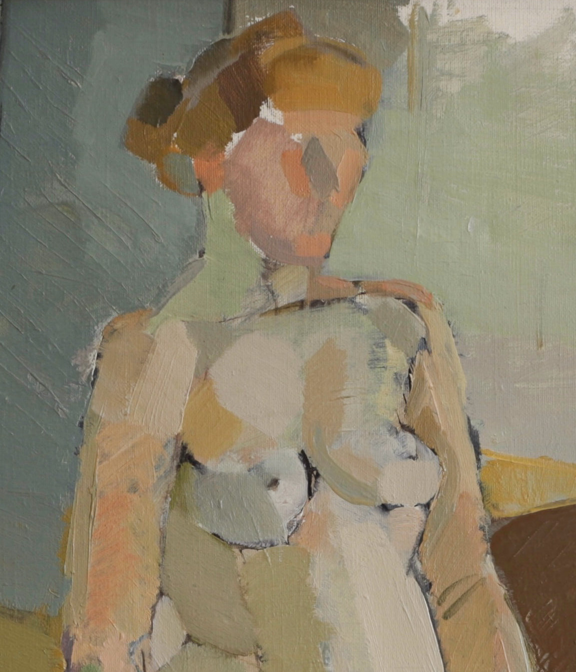 Vintage Original Figurative Oil Painting from Sweden