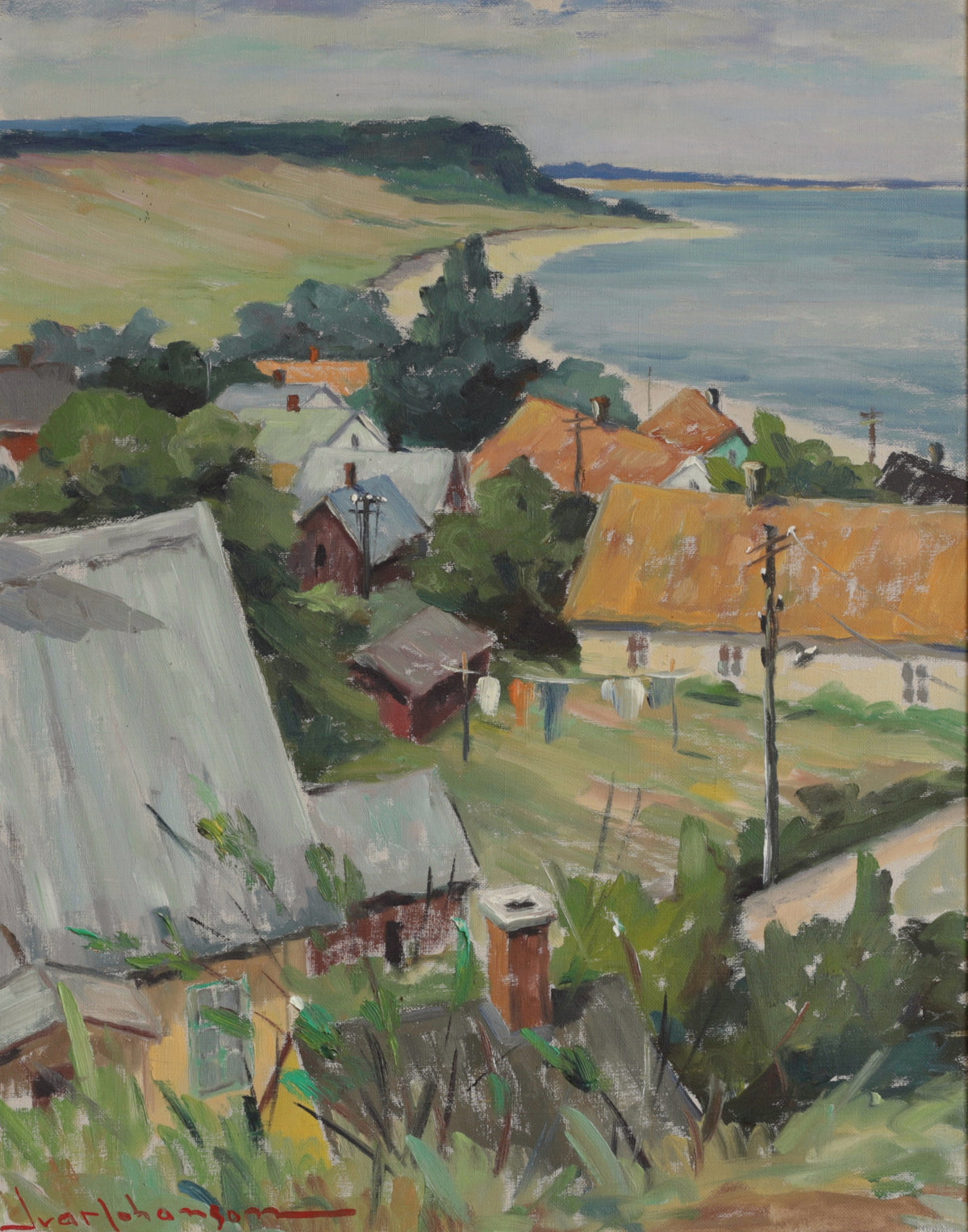 Vintage Art Original Oil Painting From Sweden by I Johansson