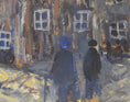 Load image into Gallery viewer, Vintage Mid Century Original Winter Cityscape Oil Painting from Sweden

