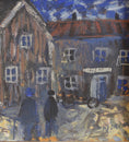 Load image into Gallery viewer, Vintage Mid Century Original Winter Cityscape Oil Painting from Sweden
