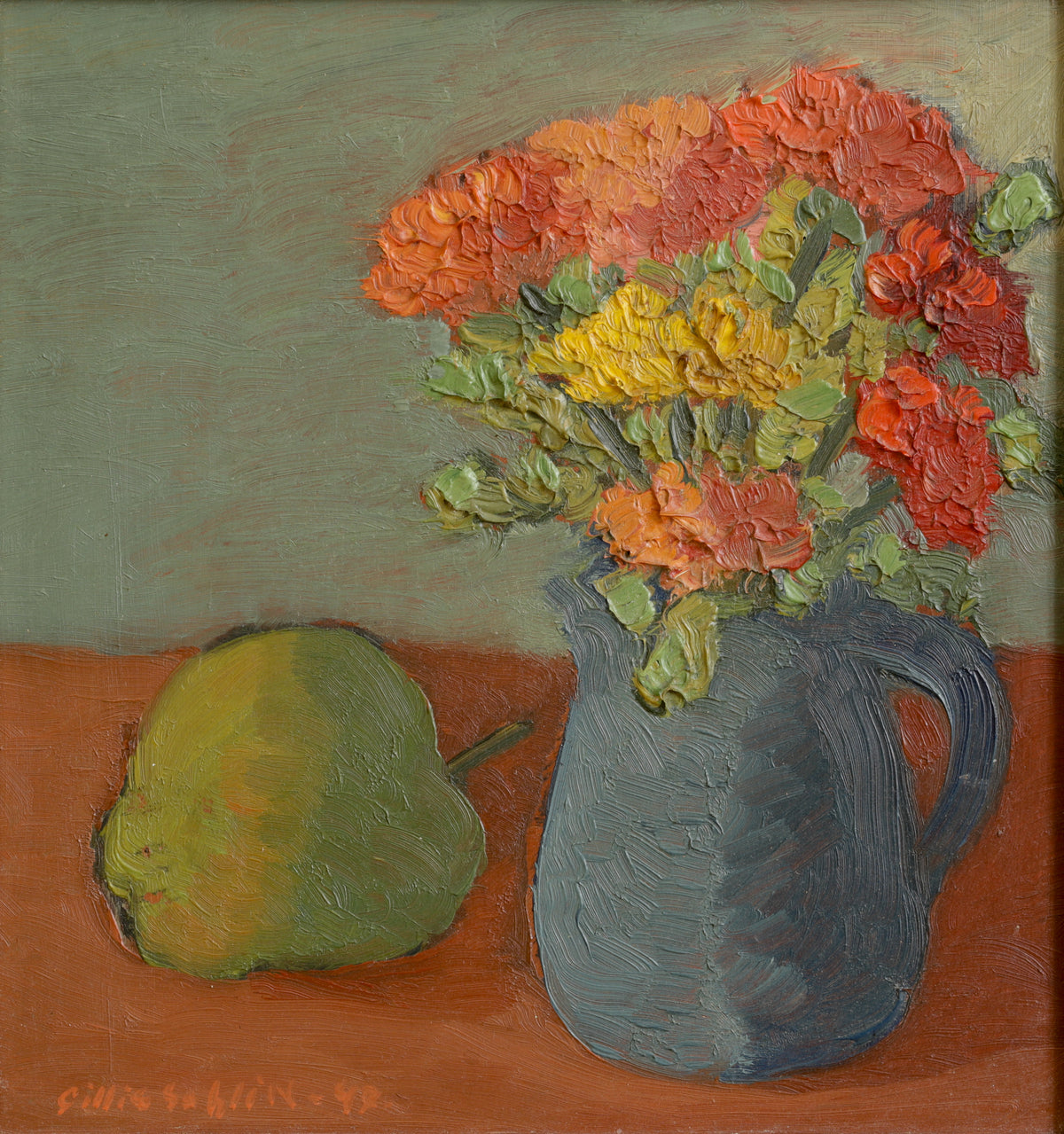 Vintage Mid Century Floral Still Life from Sweden 1949