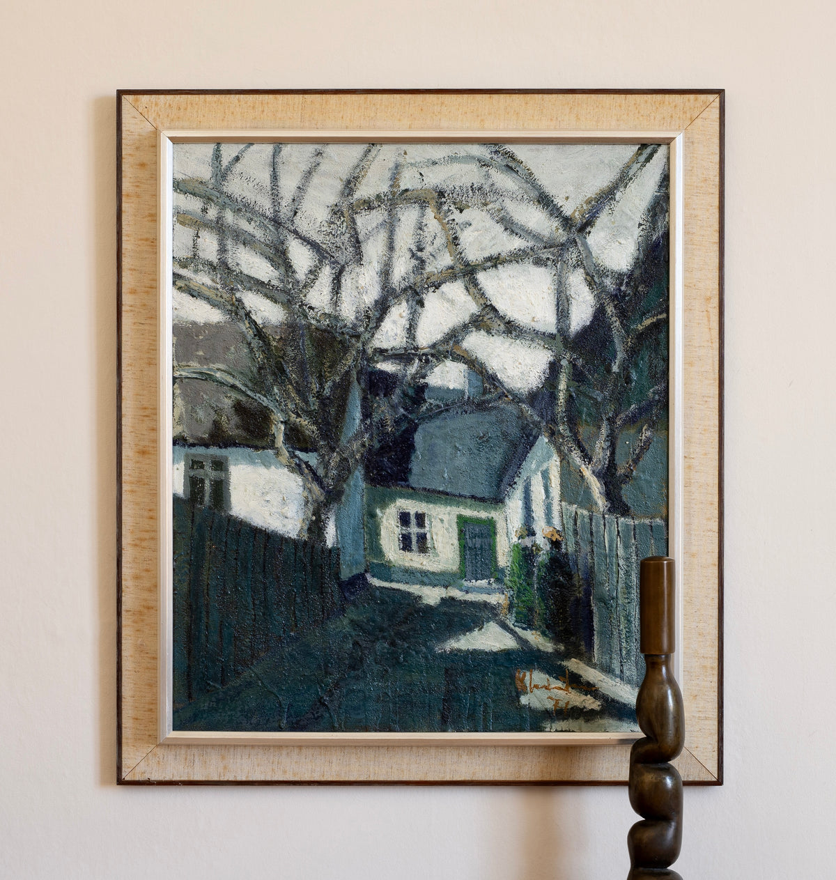 Mid Century Original Oil Painting From Sweden by K Christensen