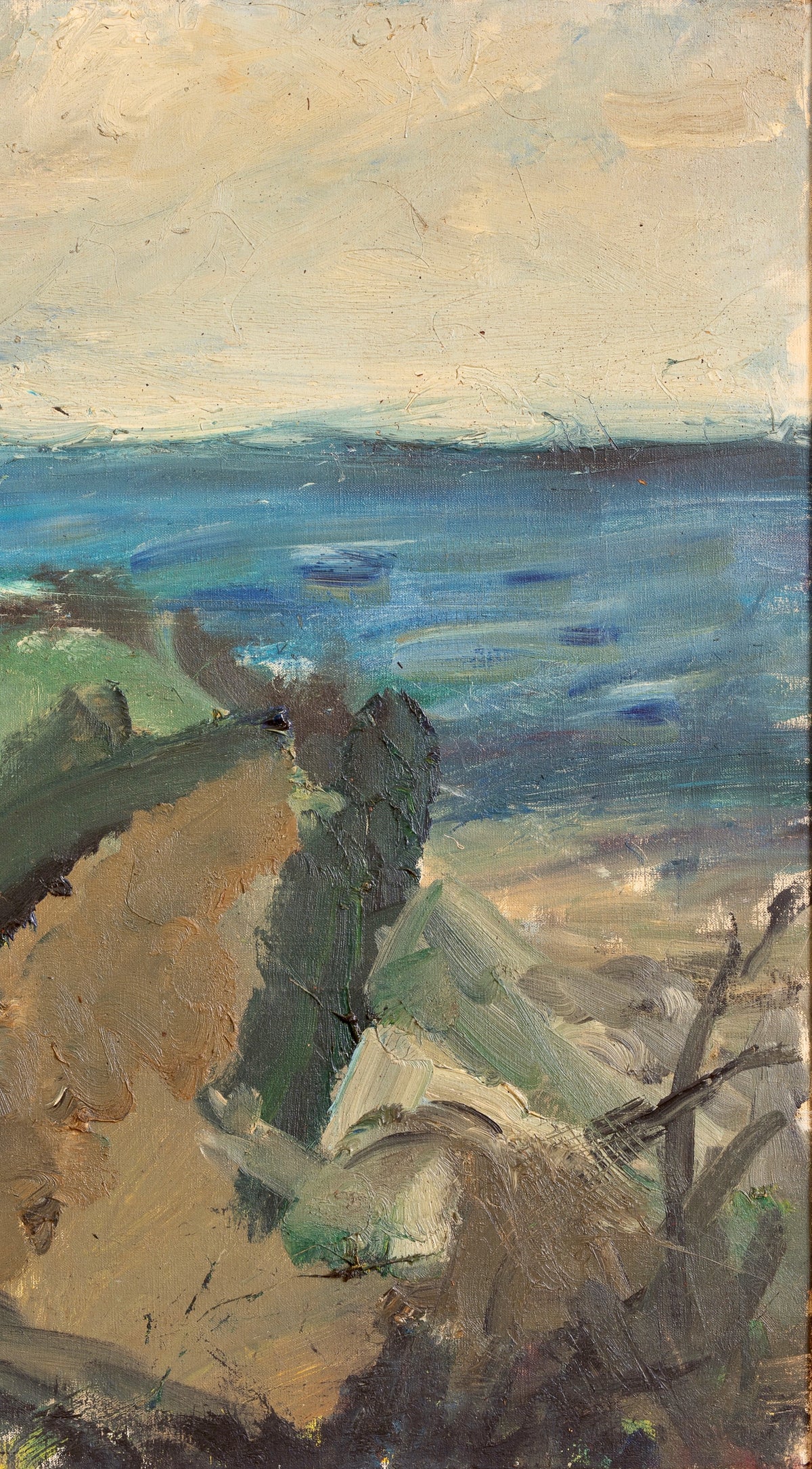 Vintage Art Original Coastal Oil Painting From Sweden