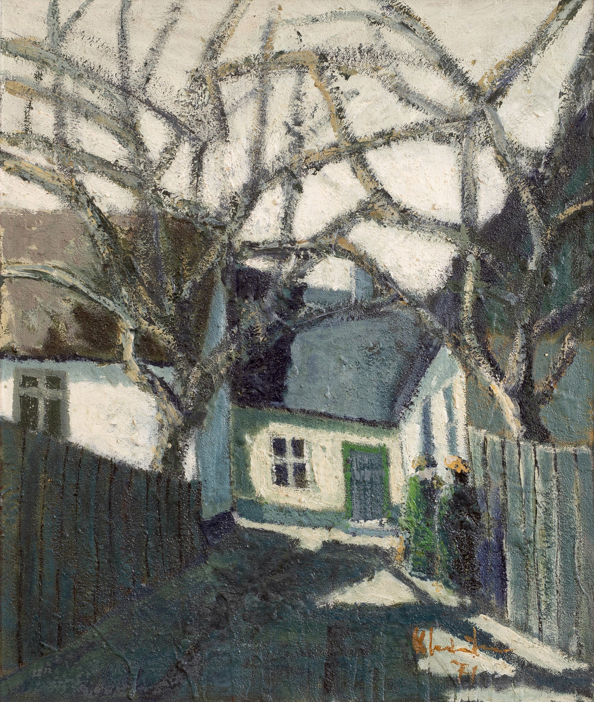 Mid Century Original Oil Painting From Sweden by K Christensen