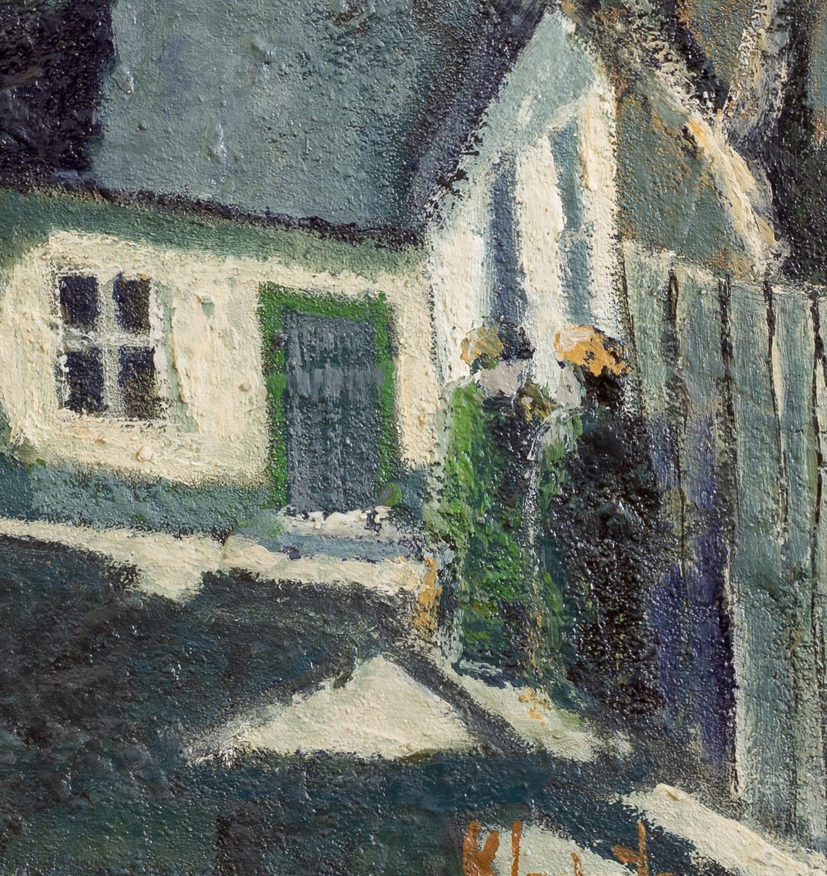 Mid Century Original Oil Painting From Sweden by K Christensen