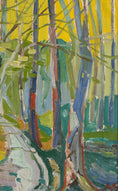 Load image into Gallery viewer, Mid Century Colorful Landscape Oil Painting from Sweden
