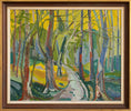 Load image into Gallery viewer, Mid Century Colorful Landscape Oil Painting from Sweden
