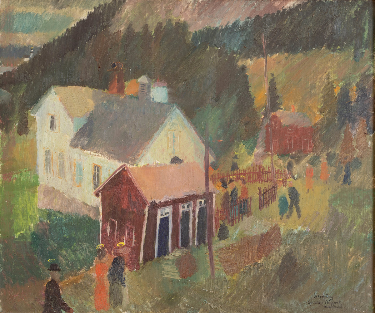 Vintage Art Room Original OIl Painting from Sweden