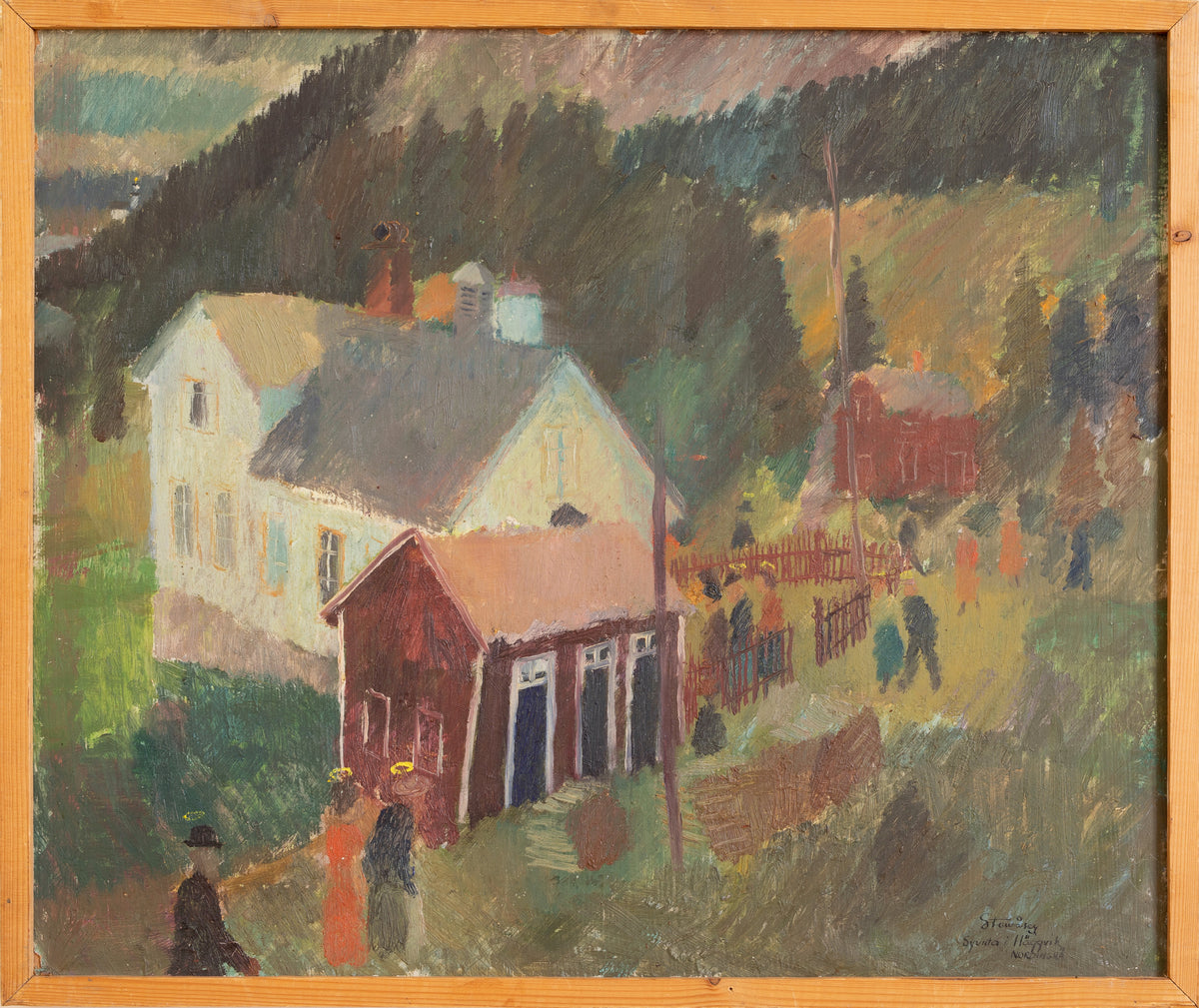 Vintage Art Room Original OIl Painting from Sweden