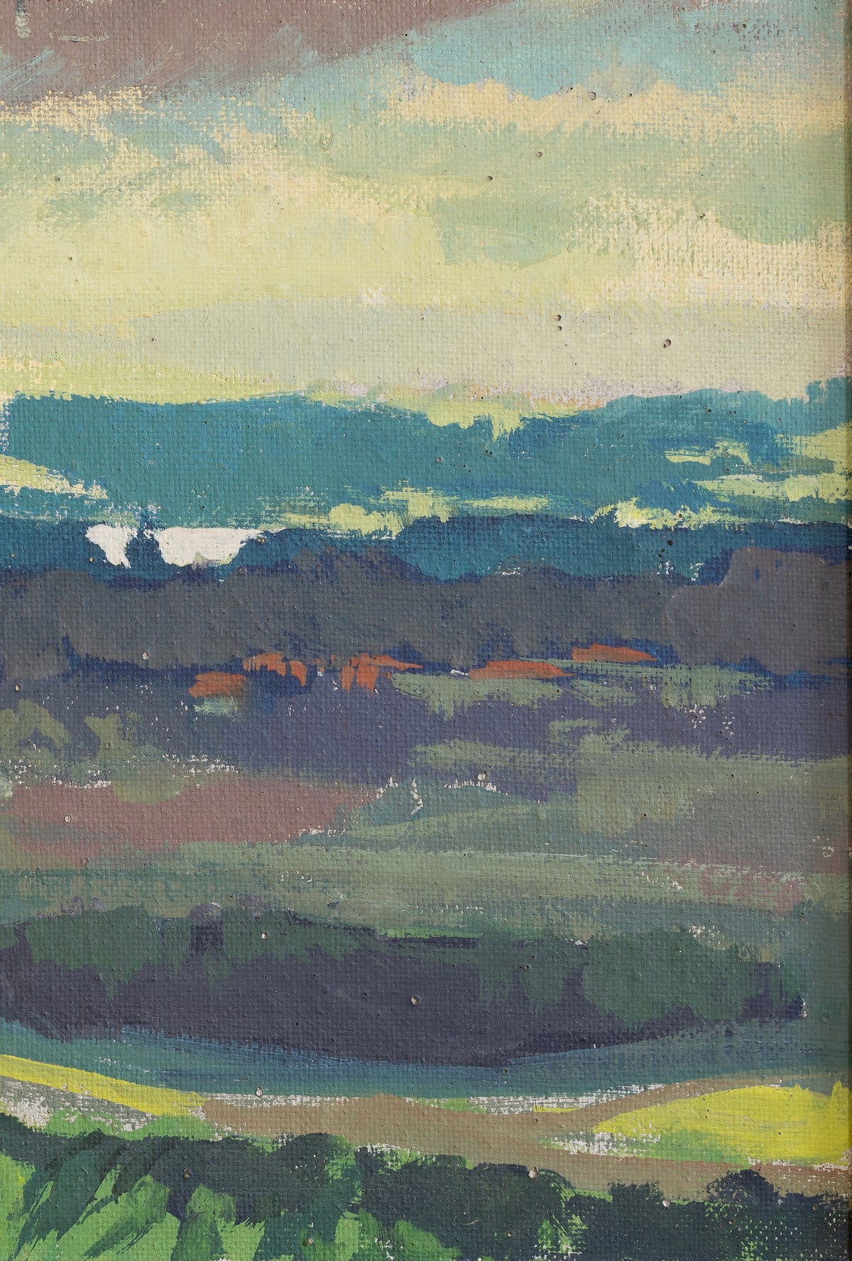 Striking Mid Century Vintage Landscape Oil Painting from Sweden