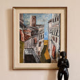 Load image into Gallery viewer, Mid Century Original Vintage Art Original European Cityscape
