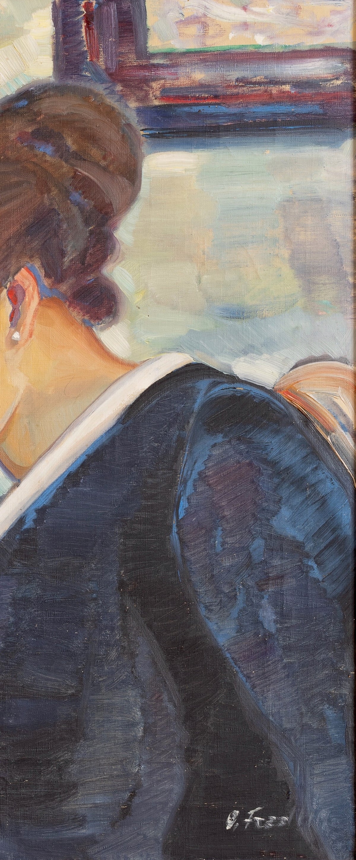 Vintage Swedish Woman's Portrait Oil Painting From Sweden