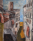 Load image into Gallery viewer, Mid Century Original Vintage Art Original European Cityscape
