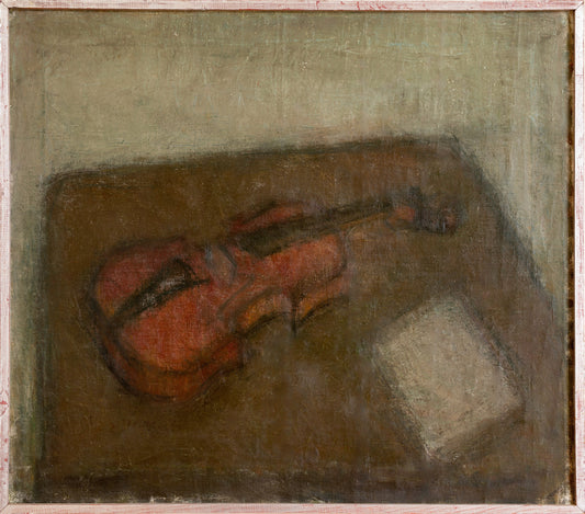 Vintage Art Room Mid Century Still Life Oil Painting From Sweden
