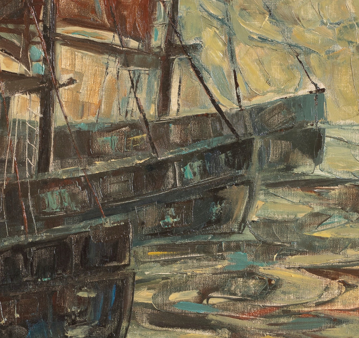 Vintage Art Expressive Oil Painting From Sweden