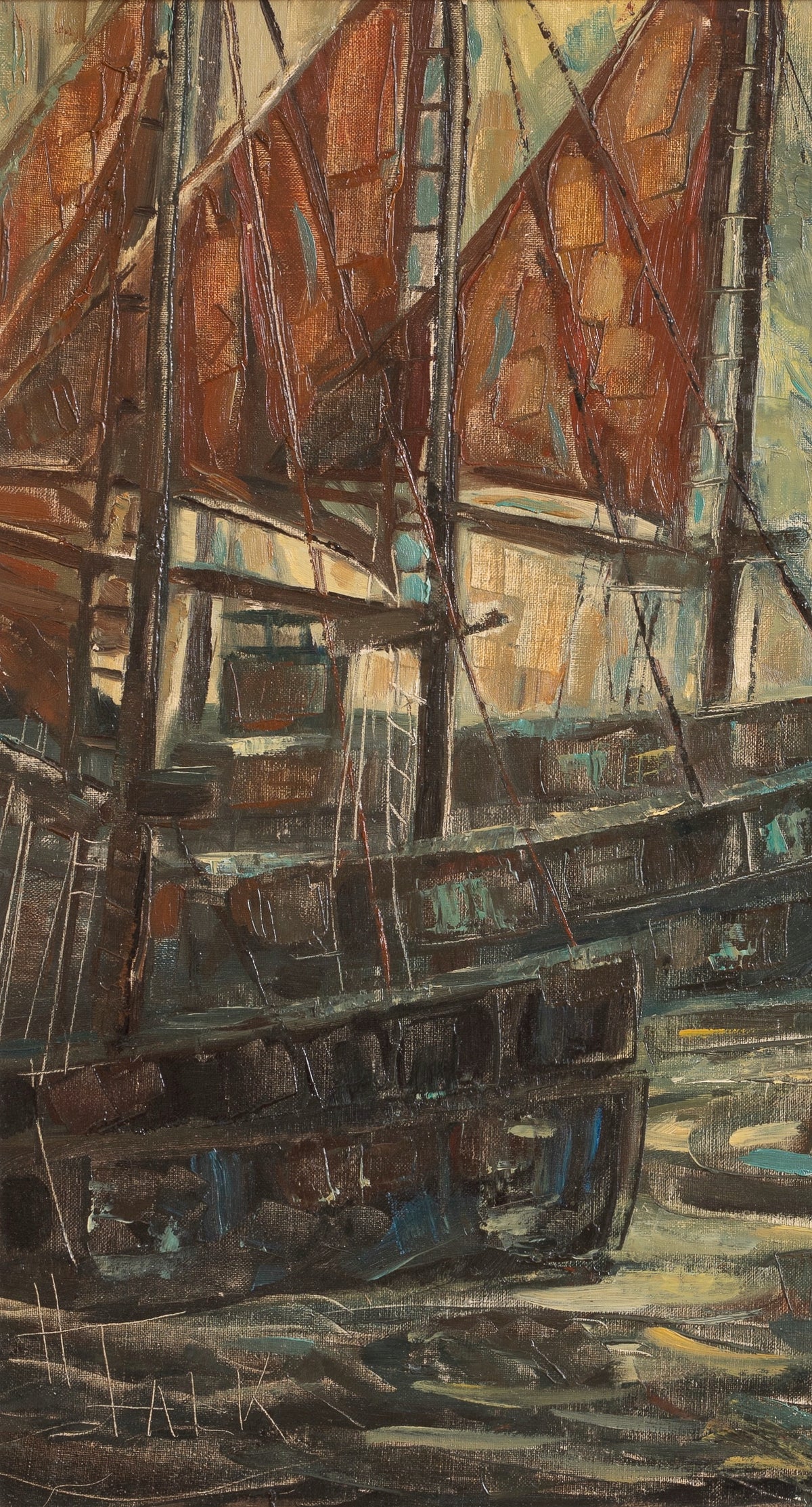 Vintage Art Expressive Oil Painting From Sweden
