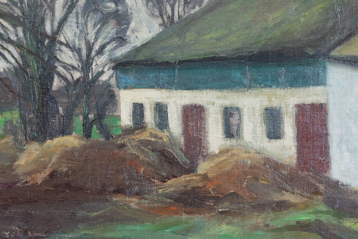 Vintage Art Room Large Original Farmhouse Oil Painting