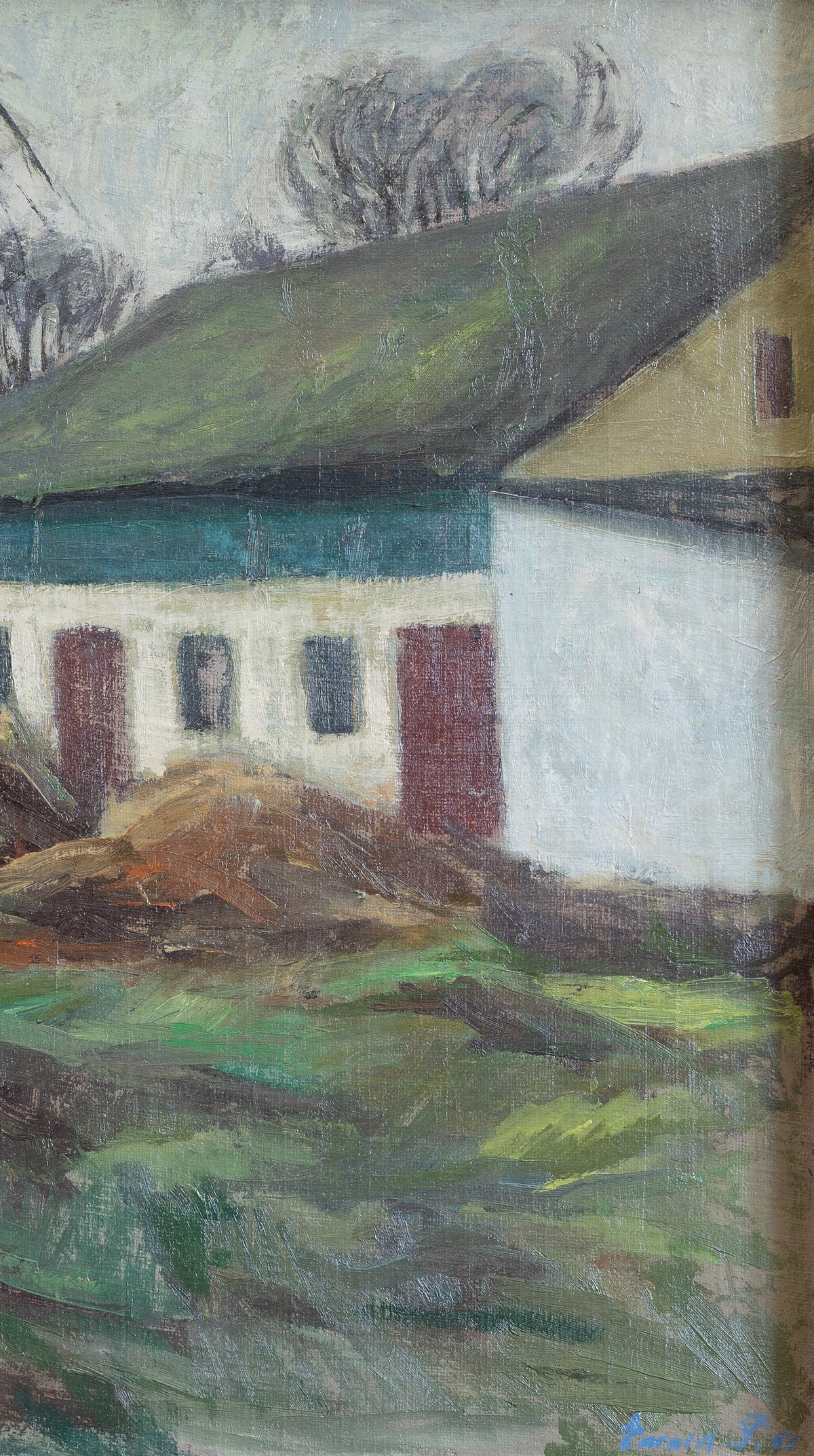 Vintage Art Room Large Original Farmhouse Oil Painting