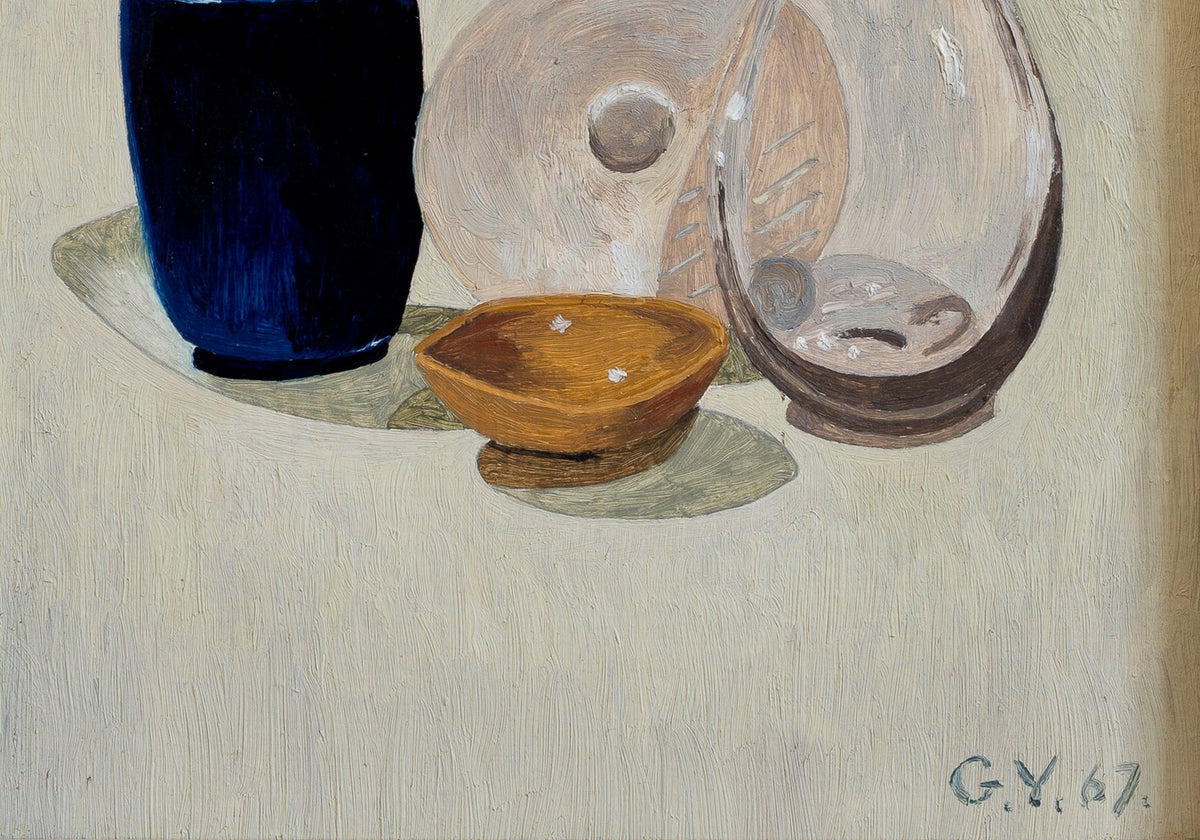 Original Vintage Still Life Oil Painting from Sweden 1967