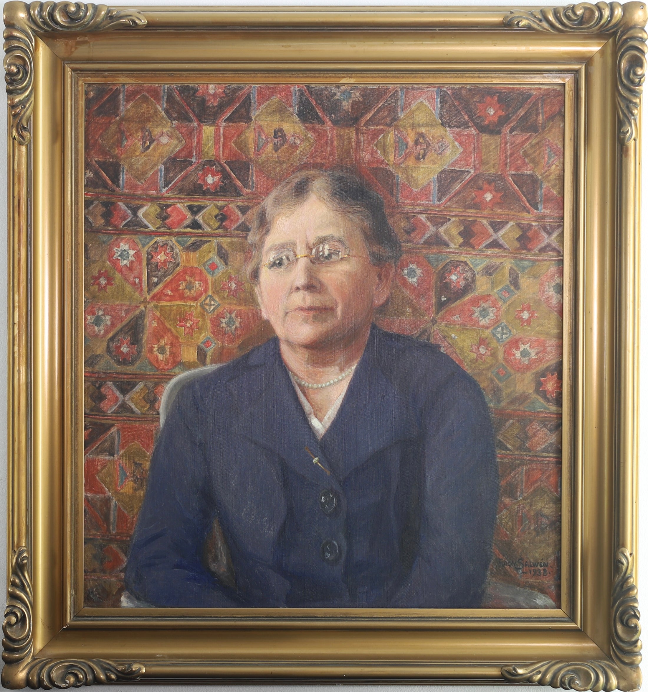 Vintage Art Room Portrait Sweden by R Salwén 1938
