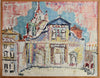 Mid Century Original Cityscape Oil Painting Sweden 1959