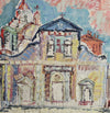 Mid Century Original Cityscape Oil Painting Sweden 1959