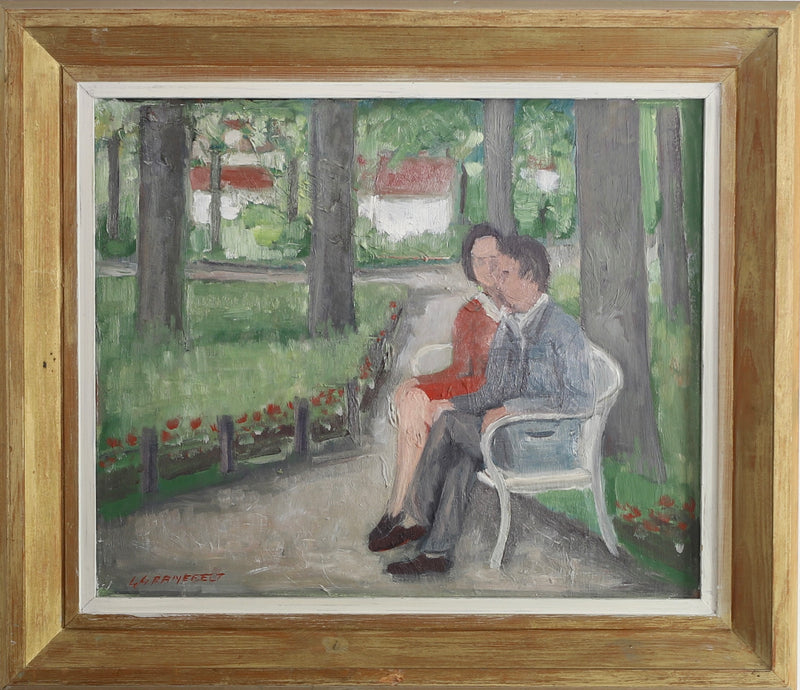 Vintage Art Room Oil Painting From Sweden by L Granefelt