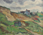 Mid Century Original Landscape Oil Painting By K Ohlsson Sweden