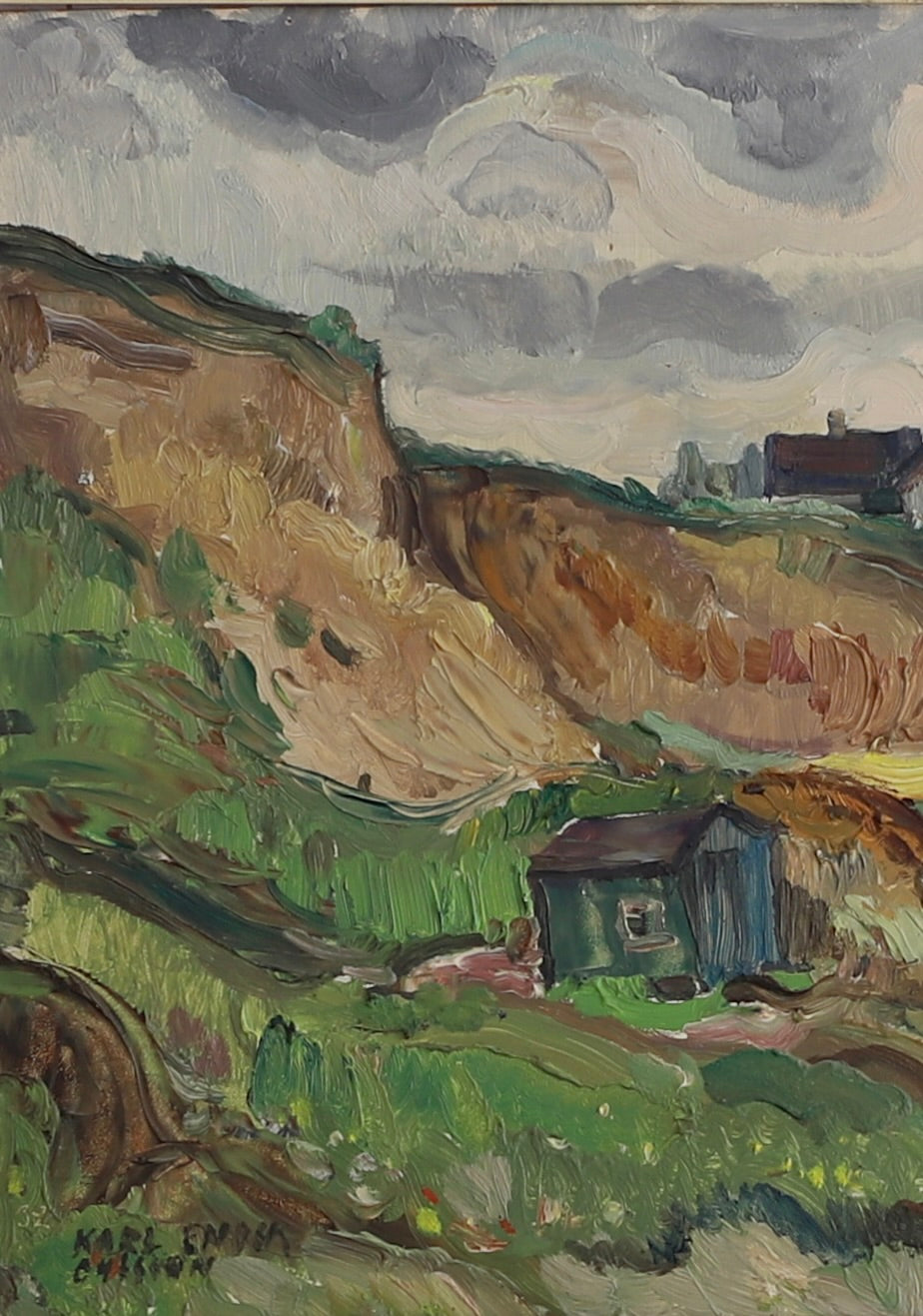 Mid Century Original Landscape Oil Painting By K Ohlsson Sweden
