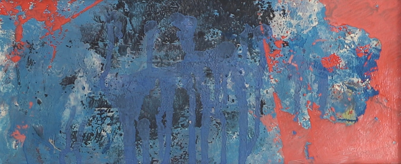 Mid Century Abstract Oil Painting From Sweden