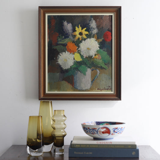 Vintage Art Still Life Original Oil Painting From Sweden H Cardell