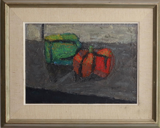 Vintage Mid Century Still Life Oil Painting -Peppers- From Sweden