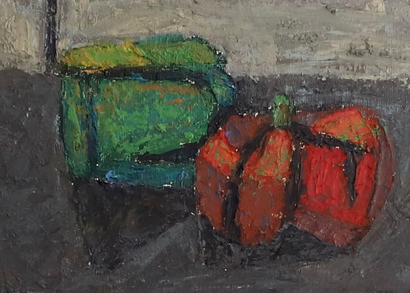 Vintage Mid Century Still Life Oil Painting -Peppers- From Sweden