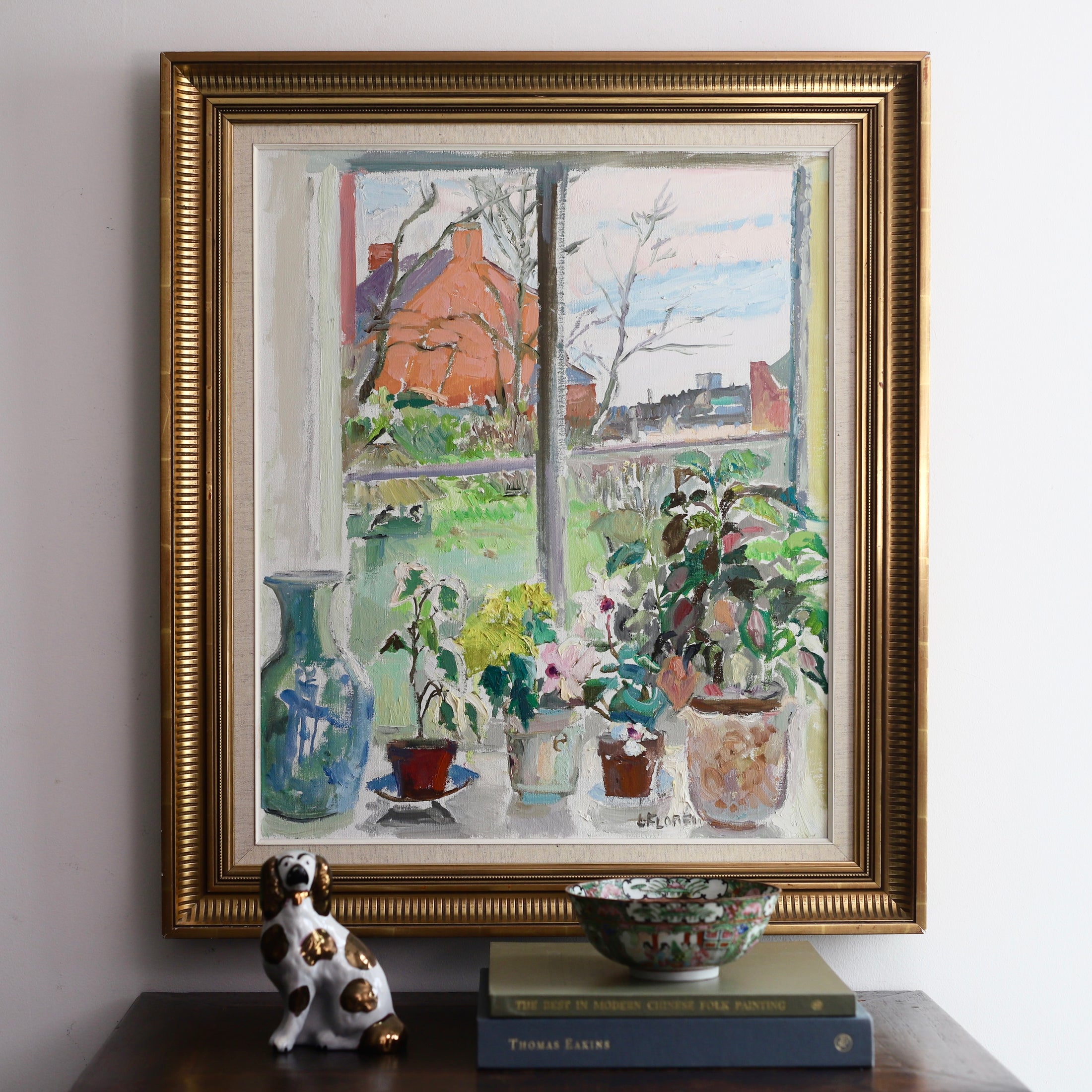 Vintage Art Interior Mid Century Oil Painting From Sweden