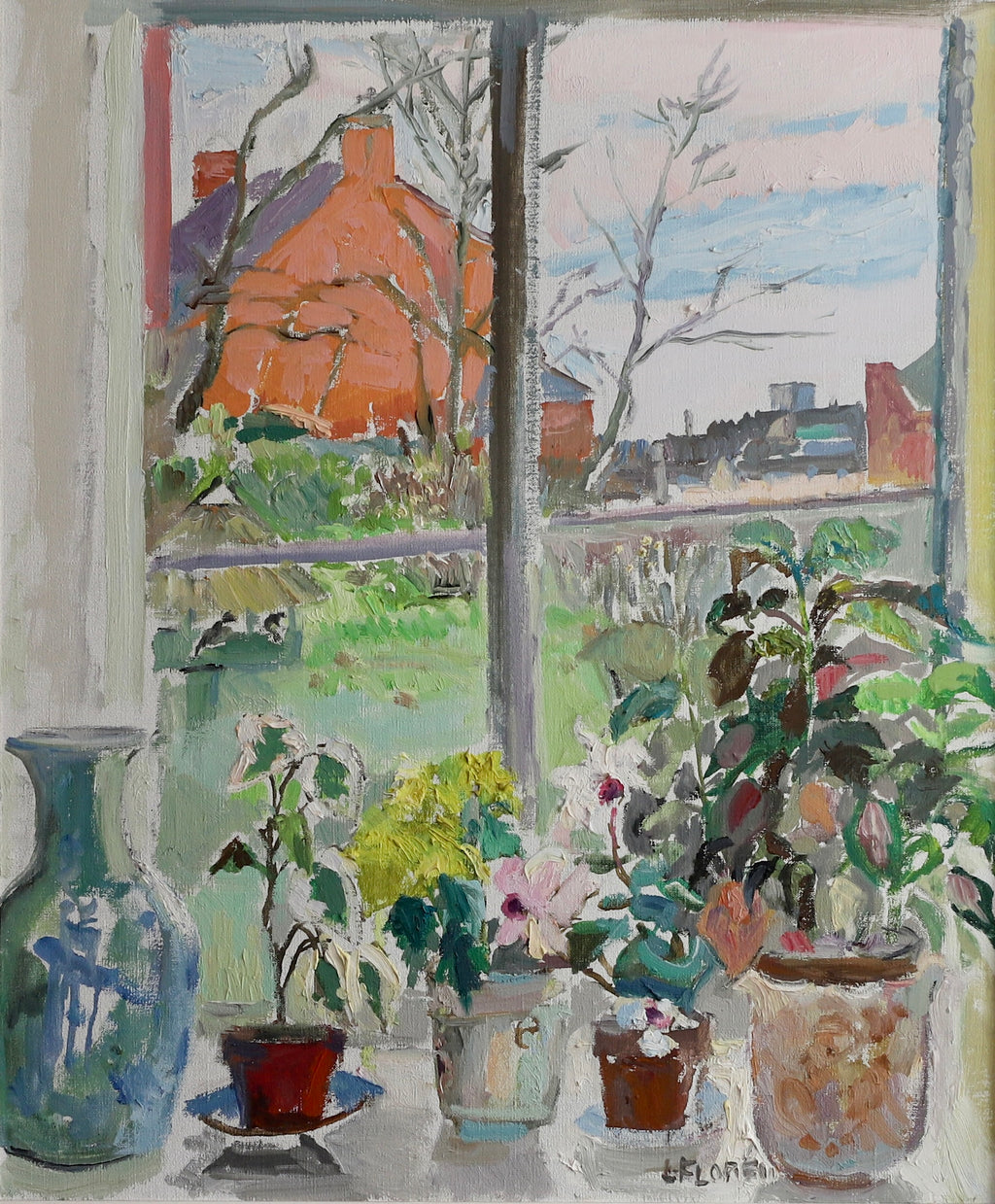 Vintage Art Interior Mid Century Oil Painting From Sweden