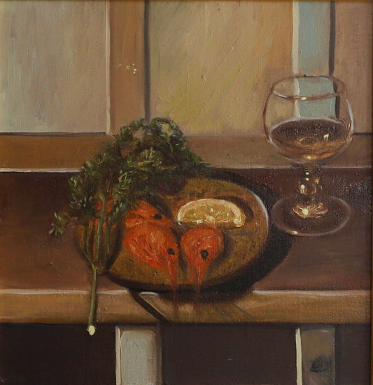 Vintage Art room Oil Painting Kitchen Still Life From Sweden