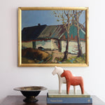 Original Vintage Farmhouse Oil Painting By T Ahlm Sweden