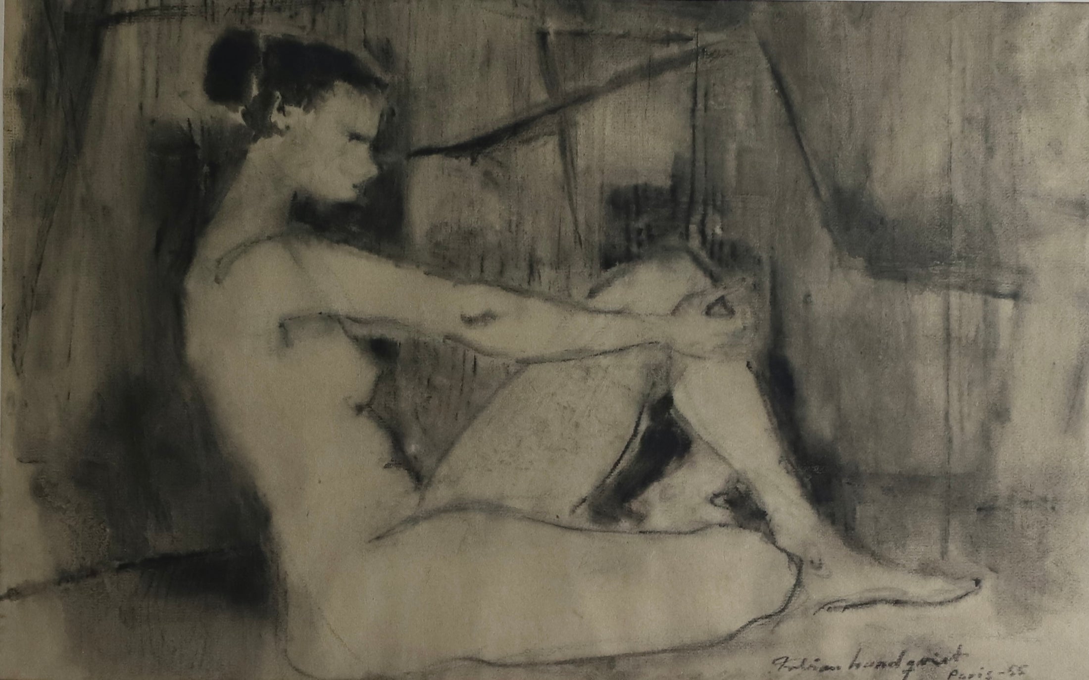 Vintage Figure Drawing from Sweden 1955