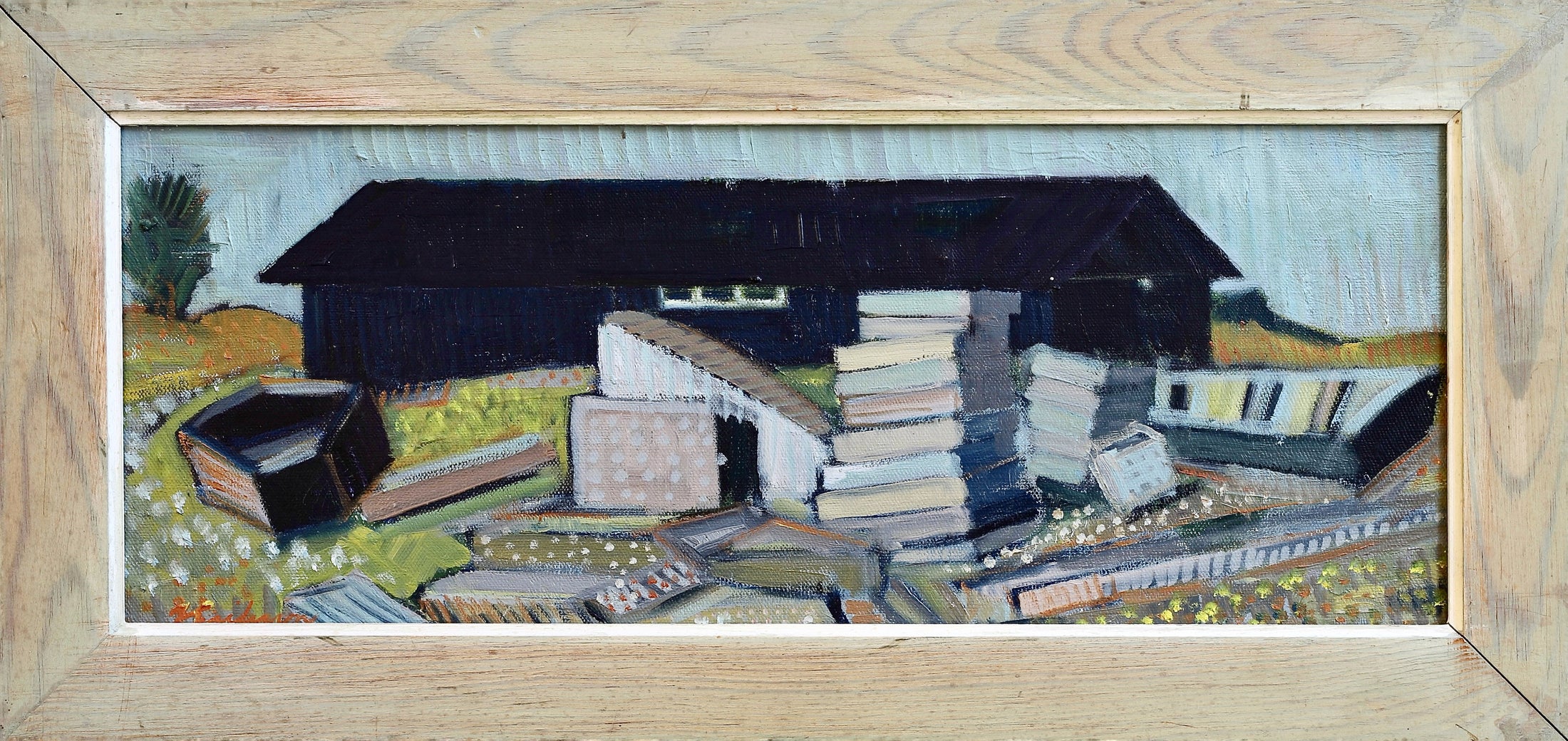 Original Oil Painting Vintage Mid Century Sweden