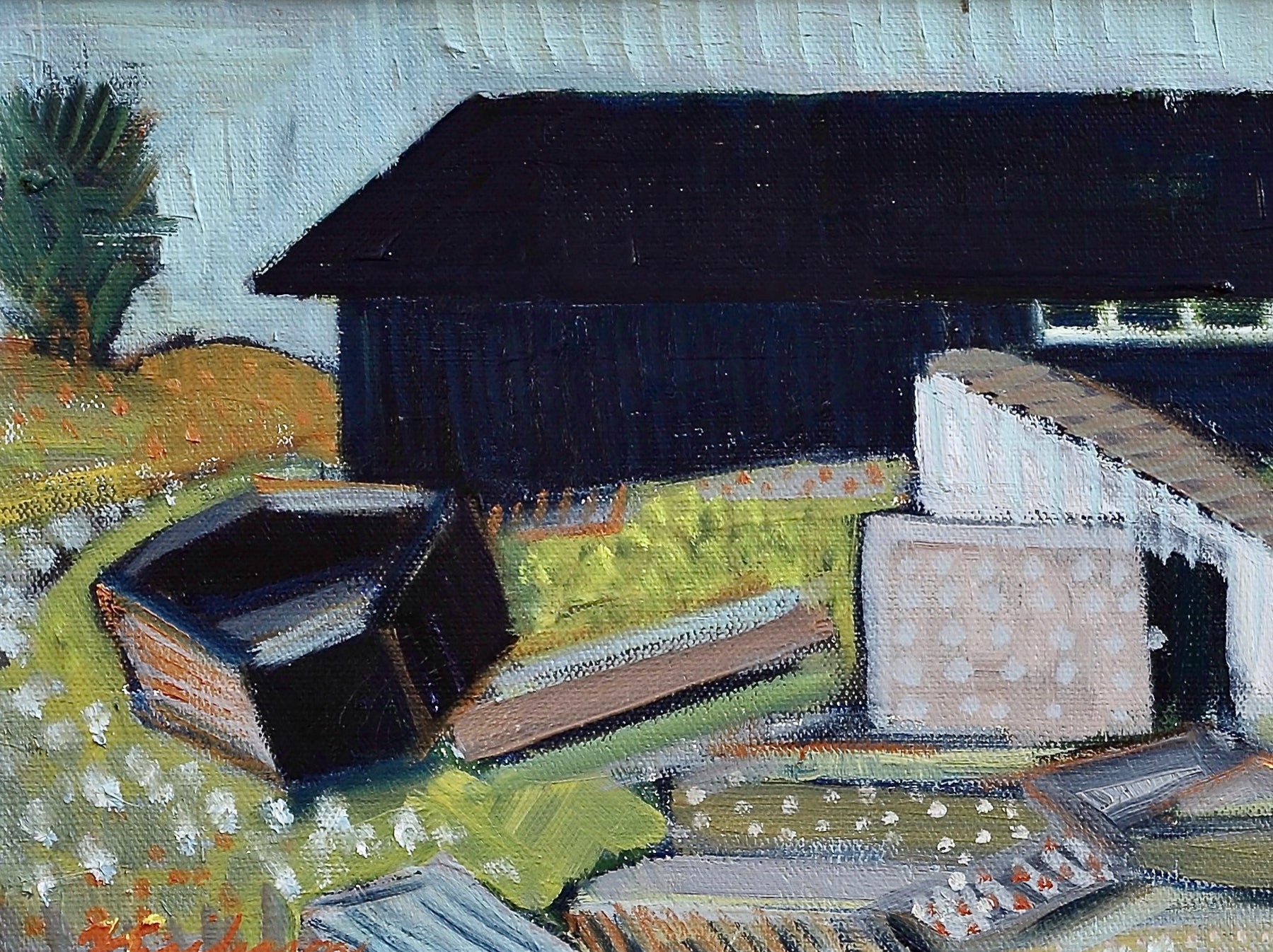 Original Oil Painting Vintage Mid Century Sweden